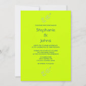 Neon Groen Geel Kleurrijke Heldere Bladeren Bruilo Kaart (Voorkant)