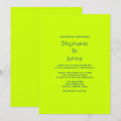 Neon Groen Geel Kleurrijke Heldere Minimale Bruilo Kaart (Voorkant / Achterkant)