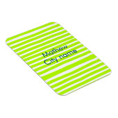 Neon groen geel retro strepen voeg naam plaats toe magneet (Rechterzijde)