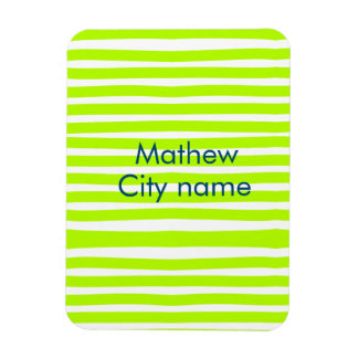 Neon groen geel retro strepen voeg naam plaats toe magneet