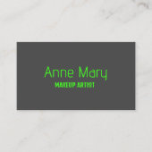 Neon Groen Grijs Make-up Artiest Salon Professiona Visitekaartje (Voorkant)