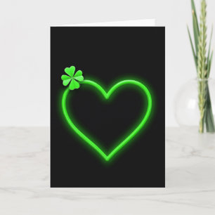 Neon Groen Hart Gelukskaart Kaart