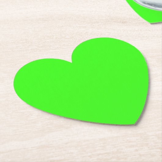 Neon Groen Hart Kartonnen Onderzetters (Gekanteld)