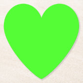Neon Groen Hart Kartonnen Onderzetters (Voorkant)