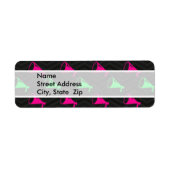 Neon Groen, Heet Roze, Cheerleader, Zwart Chevron Etiket (Voorkant)