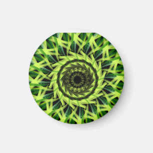 Neon Groen Hypnotische Vortex Abstract Geometrisch Magneet