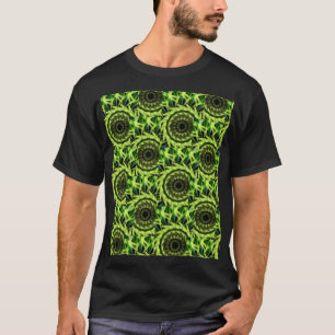 Neon Groen Hypnotische Vortex Abstract Geometrisch T-shirt
