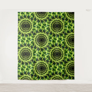 Neon Groen Hypnotische Vortex Abstract Geometrisch Wandkleed