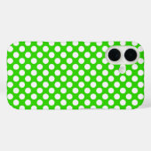 Neon groen met witte stippen Case-Mate iPhone case (Achterkant (horizontaal))