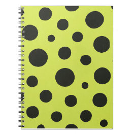 Neon Groen met Zwarte Polka Dots Waterverf Notitieboek