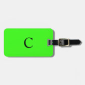 Neon Groen Monogram Initiaal Gift Aangepaste Naam  Bagagelabel (Voorkant horizontaal)