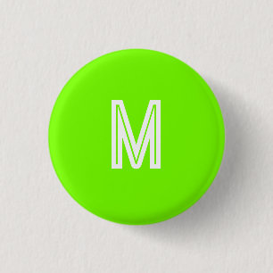 neon groen - monogram toevoegen   ronde button 3,2 cm