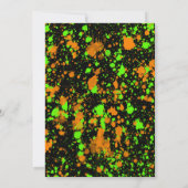 Neon Groen Oranje Verf Trampoline Feest Verjaardag Kaart (Achterkant)