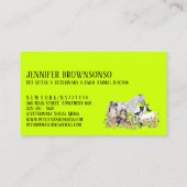 neon groen Paard Koe Schaap Hond Kat Vogel Dier Di Visitekaartje (Achterkant)