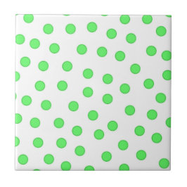 Neon groen polkadot patroon tegeltje