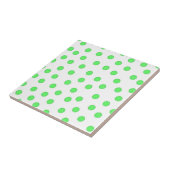 Neon groen polkadot patroon tegeltje (Zijkant)