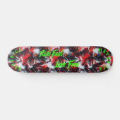 Neon Groen 'Ride Fast Live Free' met Rode Graffiti Persoonlijk Skateboard (Horizontaal)