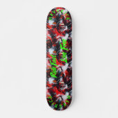 Neon Groen 'Ride Fast Live Free' met Rode Graffiti Persoonlijk Skateboard (Voorkant)