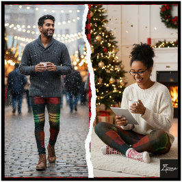 Neon Groen Rood Geruit Buffalo Grunge Leggings