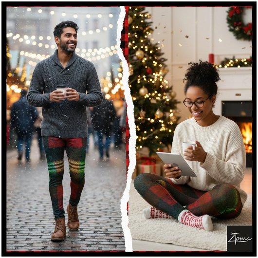 Neon Groen Rood Geruit Buffalo Grunge Leggings