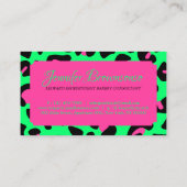 Neon Groen Roze Luipaard Visitekaartje (Achterkant)