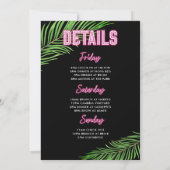 Neon Groen & Roze Tropische Bachelorette Weekend Kaart (Achterkant)