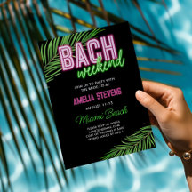 Neon Groen & Roze Tropische Bachelorette Weekend