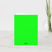 neon groen scherm, helder solide cool groet kaart (Achterkant)