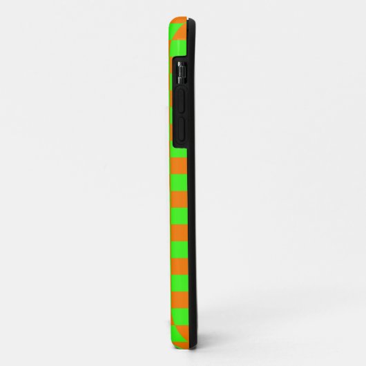 Neon Groen Sinaasappel Geruite Checkerboard  Case-Mate iPhone Case (Achterkant/links)