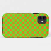 Neon Groen Sinaasappel Geruite Checkerboard  Case-Mate iPhone Case (Achterkant (horizontaal))