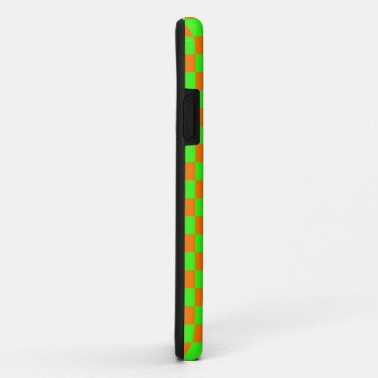 Neon Groen Sinaasappel Geruite Checkerboard  Case-Mate iPhone Case (Achterkant/rechts)