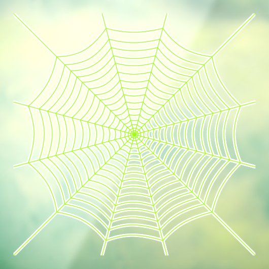 Neon groen spinnenweb Halloween decor Raamsticker (Vel 3)