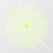Neon groen spinnenweb Halloween decor Raamsticker (Vel)