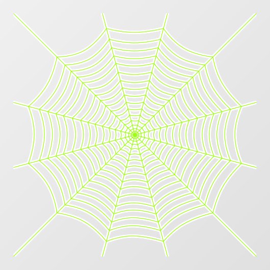 Neon groen spinnenweb Halloween decor Raamsticker (Vel)