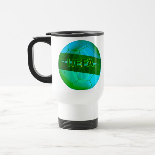 Neon Groen Voetbal Reisbeker (Links)