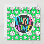 Neon groen volleybal patroon kaart (Voorkant)