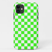 Neon Groen Wit Geruite Checkerboard Case-Mate iPhone Case (Achterkant)