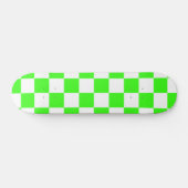 Neon Groen Wit Geruite Checkerboard  Persoonlijk Skateboard (Horizontaal)
