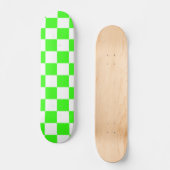 Neon Groen Wit Geruite Checkerboard  Persoonlijk Skateboard (Voorkant)