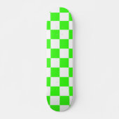 Neon Groen Wit Geruite Checkerboard  Persoonlijk Skateboard (Voorkant)