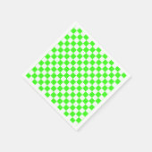 Neon Groen Wit Geruite Checkerboard Servet (Hoek)