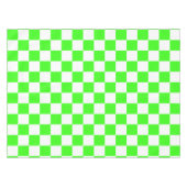 Neon Groen Wit Geruite Checkerboard  Tafelkleed (Voorkant (Horizontaal))