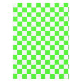 Neon Groen Wit Geruite Checkerboard  Tafelkleed (Voorkant)