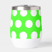 Neon groen wit grote polka stippen (Voorkant)
