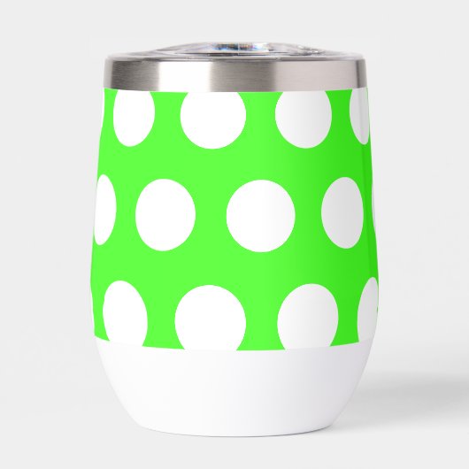 Neon groen wit grote polka stippen (Voorkant)