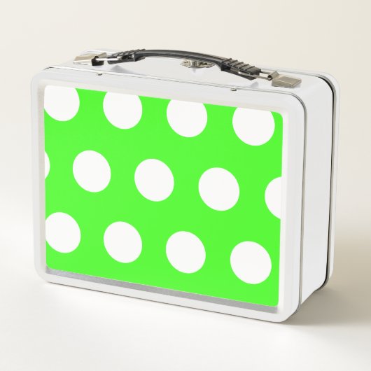 Neon groen wit grote polka stippen (Achterkant)