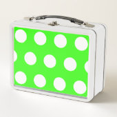 Neon groen wit grote polka stippen (Voorkant)