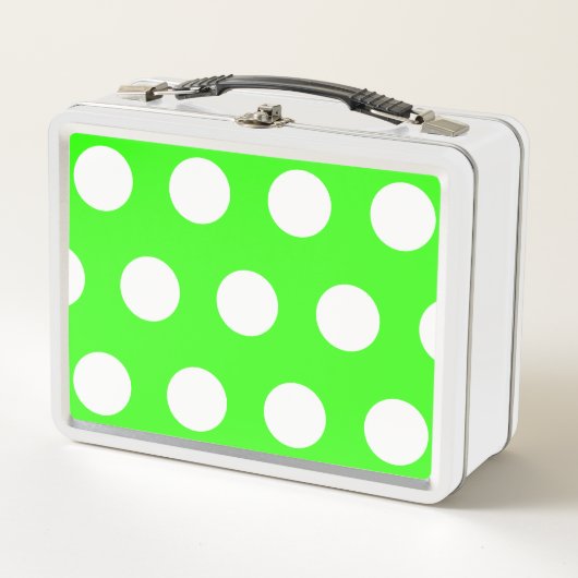 Neon groen wit grote polka stippen (Voorkant)