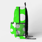Neon groen wit grote polka stippen bedrukte rugzak (Rechts)