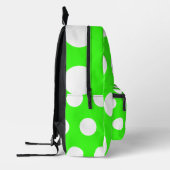 Neon groen wit grote polka stippen bedrukte rugzak (Links)